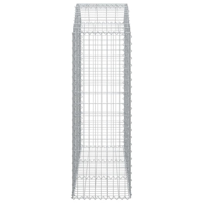 vidaXL Gabione mit Hochbogen 150x50x140/160 cm Verzinktes Eisen
