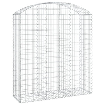 vidaXL Gabione mit Hochbogen 150x50x160/180 cm Verzinktes Eisen