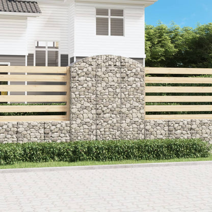 vidaXL Gabionenkorb mit Rundbogen 150x50x180/200 cm Fer galvanisé