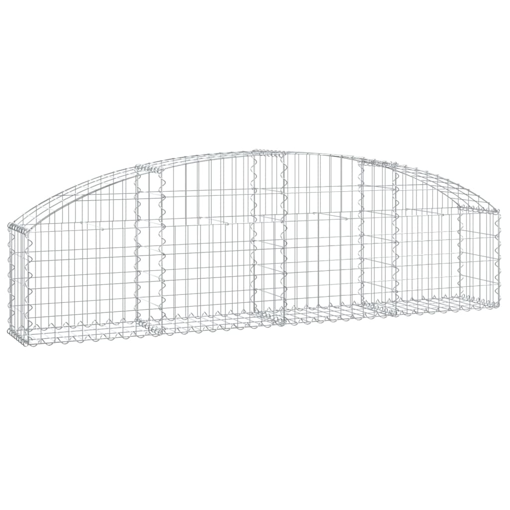 vidaXL Gabione mit Hochbogen 200x30x40/60 cm Verzinktes Eisen