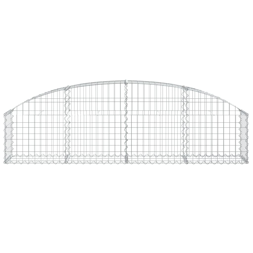 vidaXL Gabione mit Hochbogen 200x30x40/60 cm Verzinktes Eisen