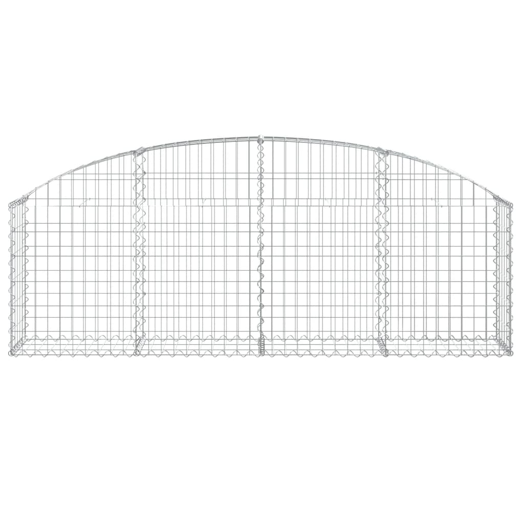 vidaXL Gabione mit Hochbogen 200x30x60/80 cm Verzinktes Eisen