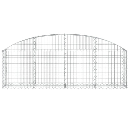 vidaXL Gabione mit Hochbogen 200x30x60/80 cm Verzinktes Eisen