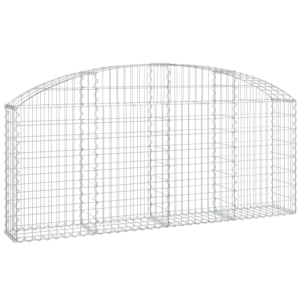 vidaXL Gabionenkorb mit Rundbogen 200x30x80/100 cm en fer galvanisé