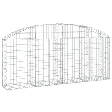 vidaXL Gabionenkorb mit Rundbogen 200x30x80/100 cm en fer galvanisé