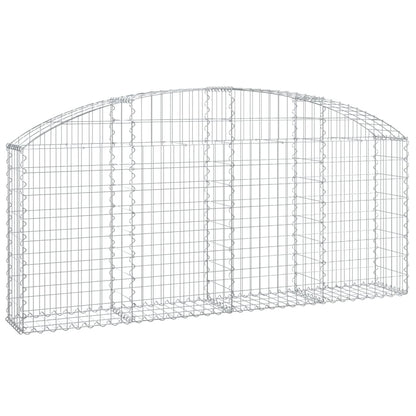 vidaXL Gabionenkorb mit Rundbogen 200x30x80/100 cm en fer galvanisé