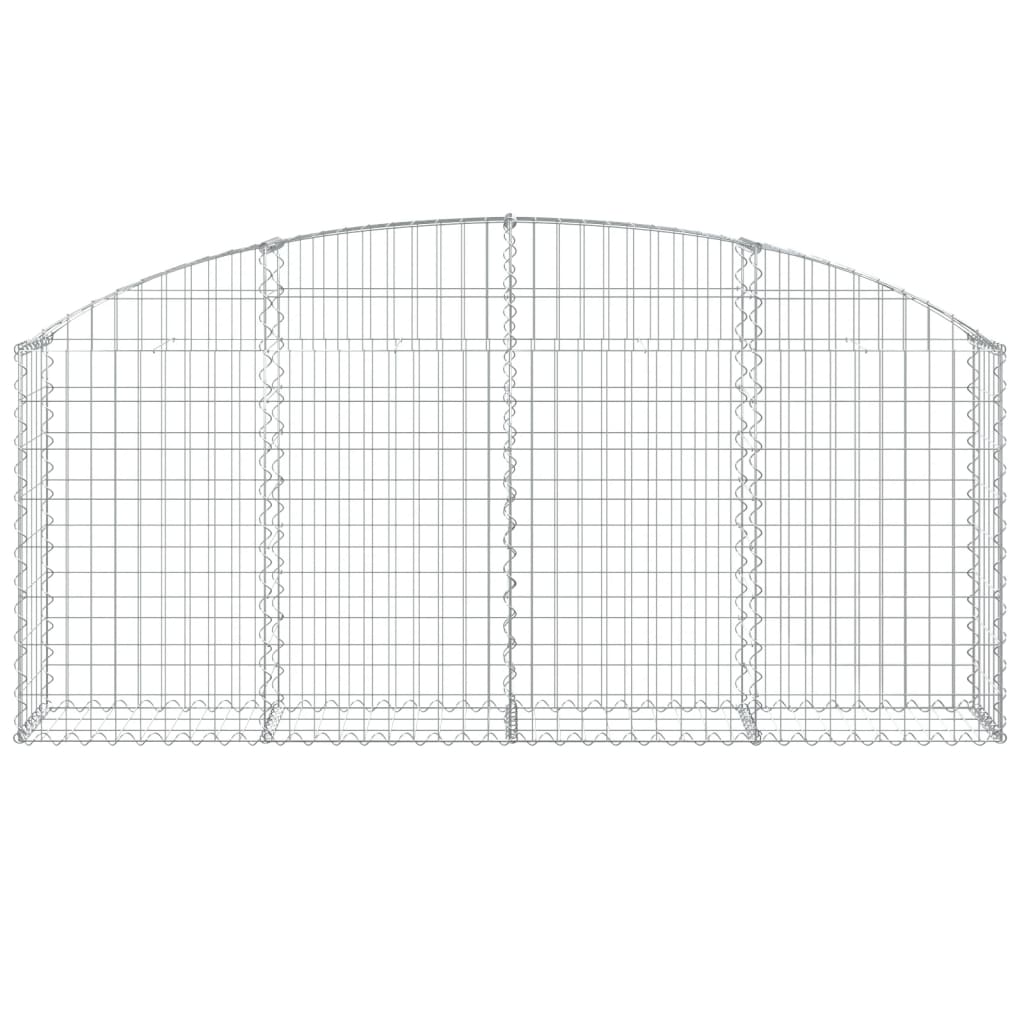 vidaXL Gabionenkorb mit Rundbogen 200x30x80/100 cm en fer galvanisé