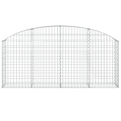 vidaXL Gabionenkorb mit Rundbogen 200x30x80/100 cm en fer galvanisé
