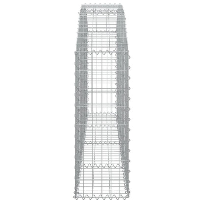 vidaXL Gabionenkorb mit Rundbogen 200x30x80/100 cm en fer galvanisé