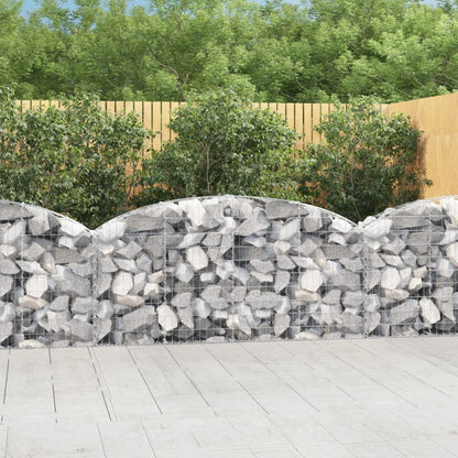vidaXL Gabionenkorb mit Rundbogen 200x30x80/100 cm en fer galvanisé