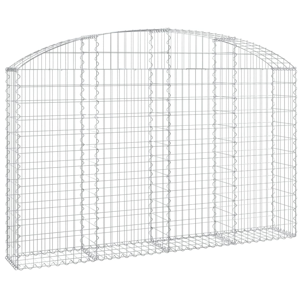 vidaXL Gabionenkorb mit hoher Wölbung 200x30x120/140 cm, verzinktes Eisen