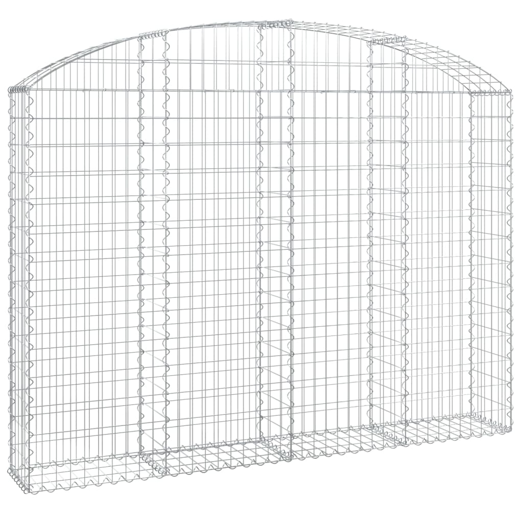 vidaXL Gabionenkorb mit Hochbogen 200x30x140/160 cm, Fer galvanisé