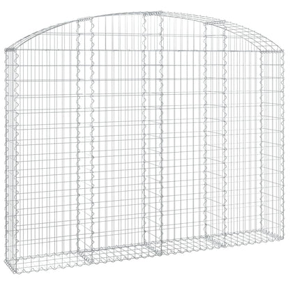 vidaXL Gabionenkorb mit Hochbogen 200x30x140/160 cm, Fer galvanisé