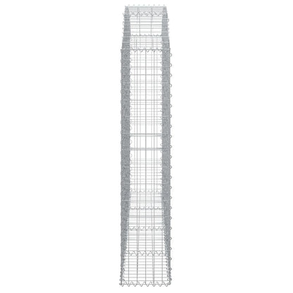 vidaXL Gabionenkorb mit Hochbogen 200x30x140/160 cm, Fer galvanisé
