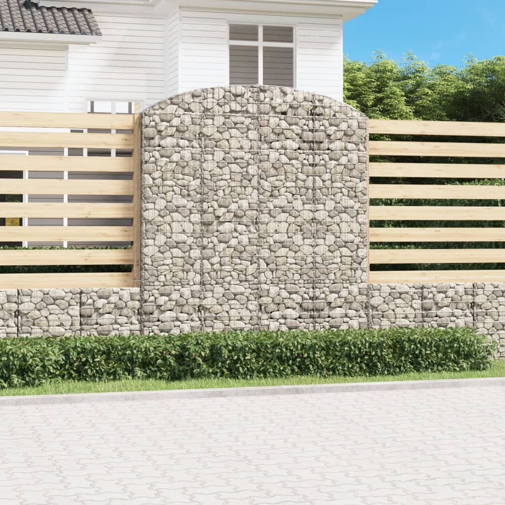 vidaXL Gabionenkorb mit Rundbogen 200x30x220/240 cm Acier galvanisé