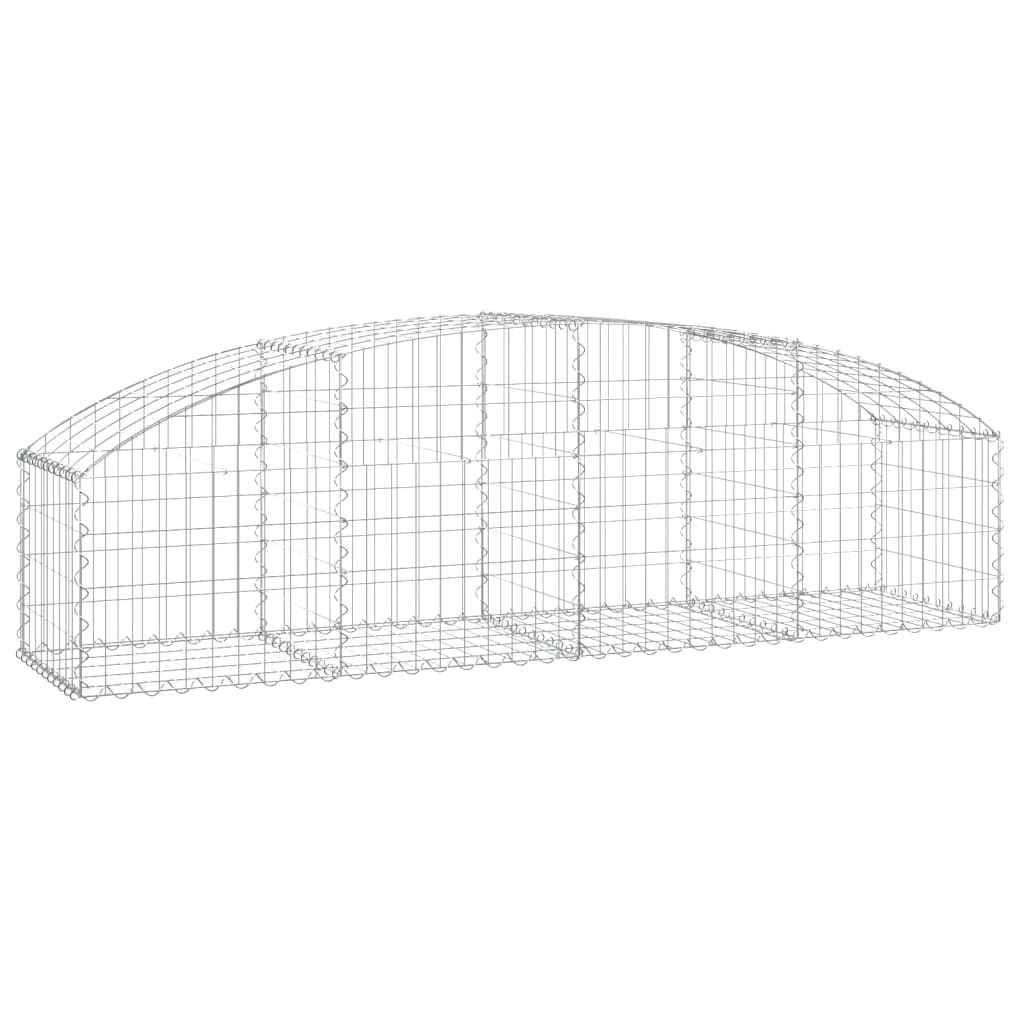 vidaXL Gabionenkorb mit Hochbogen 200 x 50 x 40/60 cm Eisen verzinkt