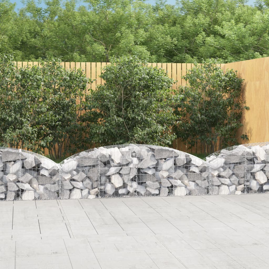 vidaXL Gabionenkorb mit Hochbogen 200 x 50 x 40/60 cm Eisen verzinkt