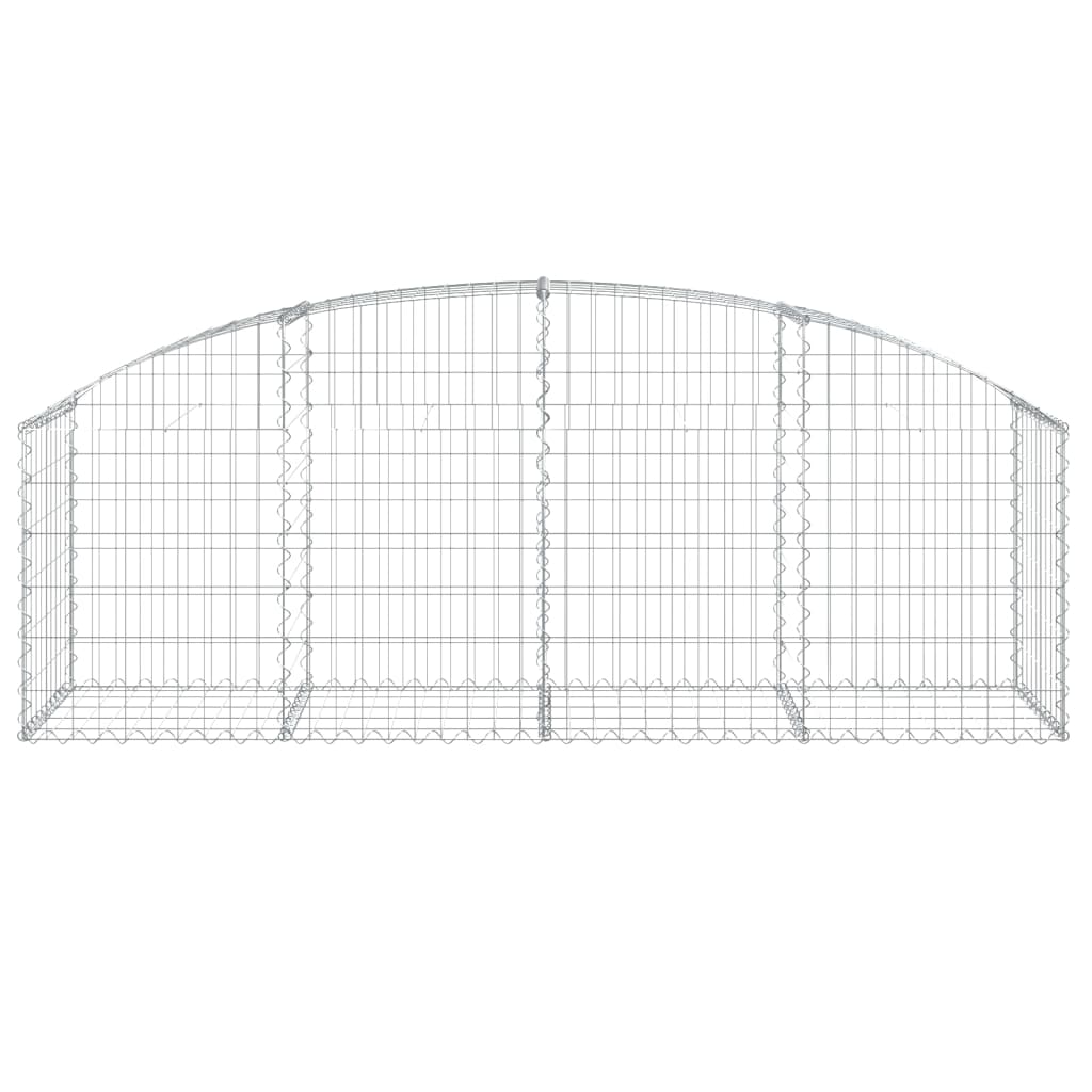 vidaXL Gabione mit Hochbogen 200x50x60/80 cm Verzinktes Eisen