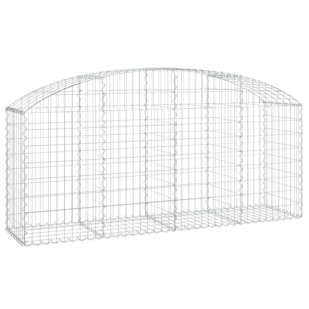 vidaXL Gabionenkorb mit Hochbogen 200x50x80/100 cm Fer galvanisé