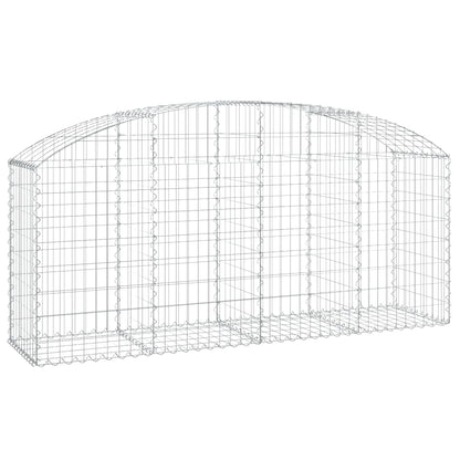 vidaXL Gabionenkorb mit Hochbogen 200x50x80/100 cm Fer galvanisé