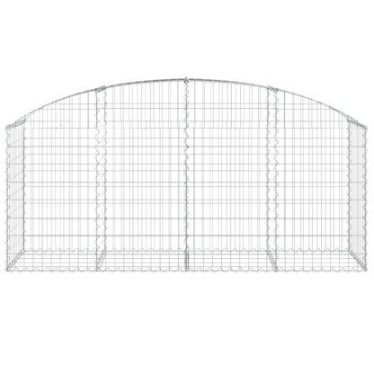 vidaXL Gabionenkorb mit Hochbogen 200x50x80/100 cm Fer galvanisé