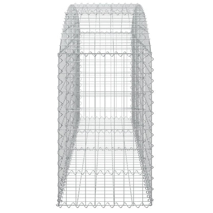 vidaXL Gabionenkorb mit Hochbogen 200x50x80/100 cm Fer galvanisé