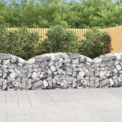 vidaXL Gabionenkorb mit Hochbogen 200x50x80/100 cm Fer galvanisé