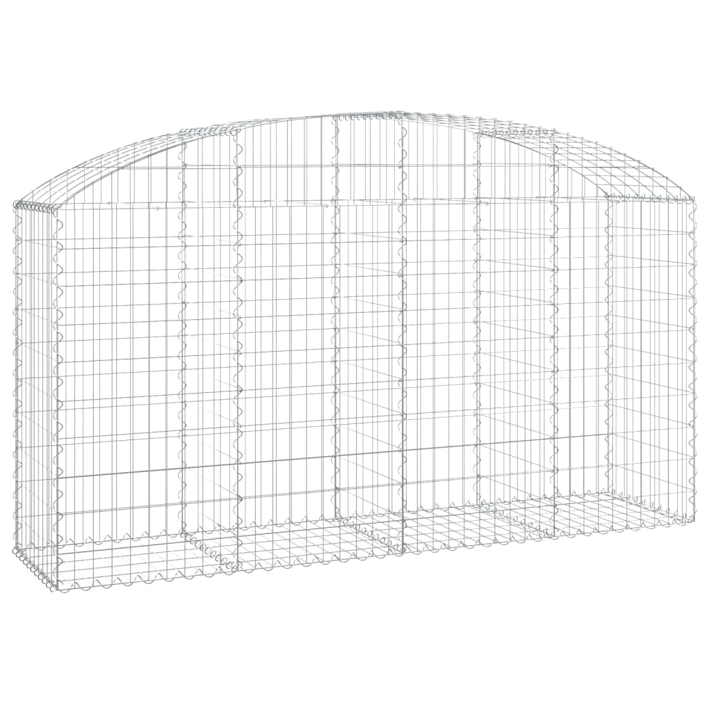 vidaXL Gabione mit Hochbogen 200x50x100/120 cm Verzinktes Eisen