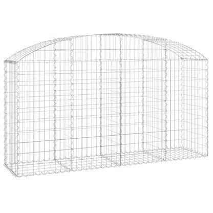 vidaXL Gabione mit Hochbogen 200x50x100/120 cm Verzinktes Eisen