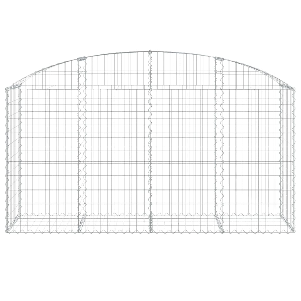 vidaXL Gabione mit Hochbogen 200x50x100/120 cm Verzinktes Eisen