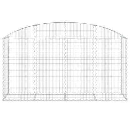 vidaXL Gabione mit Hochbogen 200x50x100/120 cm Verzinktes Eisen