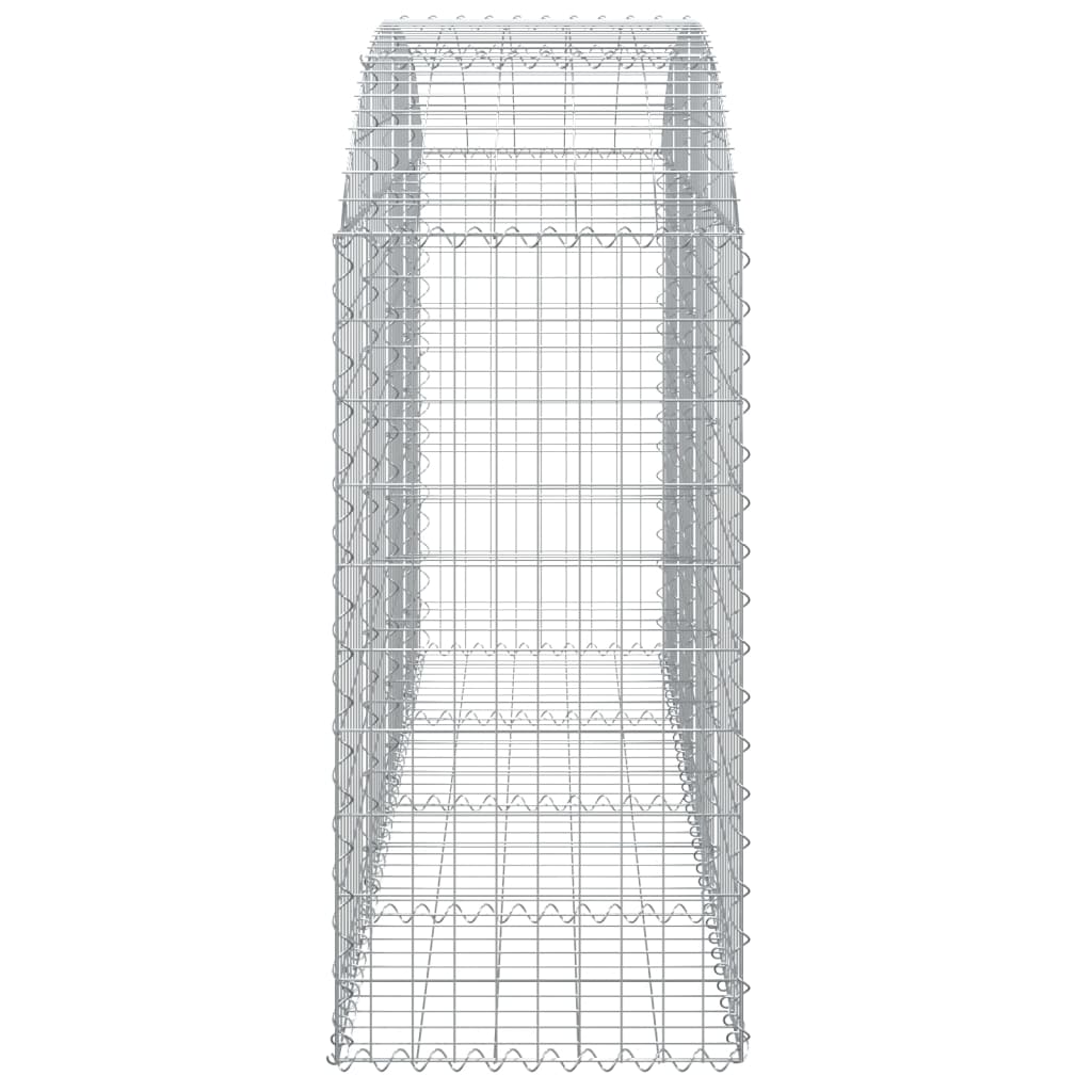 vidaXL Gabione mit Hochbogen 200x50x100/120 cm Verzinktes Eisen