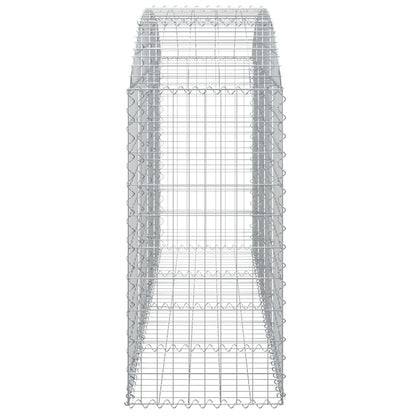 vidaXL Gabione mit Hochbogen 200x50x100/120 cm Verzinktes Eisen