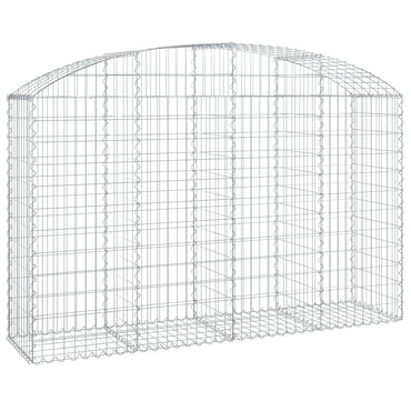 vidaXL Gabione mit Hochbogen 200x50x120/140 cm Verzinktes Eisen