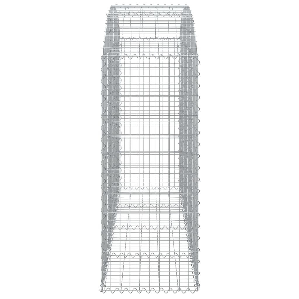 vidaXL Gabione mit Hochbogen 200x50x120/140 cm Verzinktes Eisen