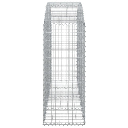 vidaXL Gabione mit Hochbogen 200x50x120/140 cm Verzinktes Eisen