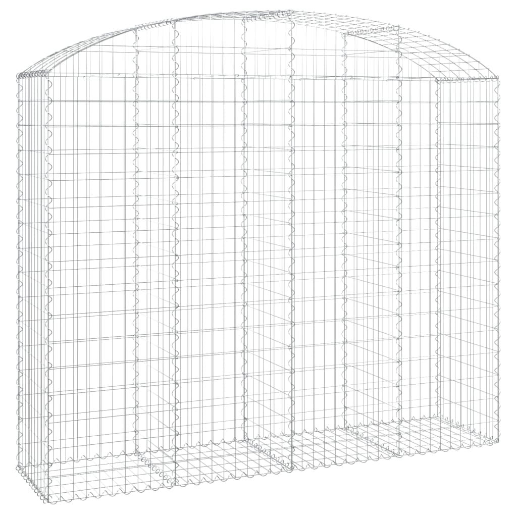 vidaXL Gabione mit Hochbogen 200x50x160/180 cm Verzinktes Eisen