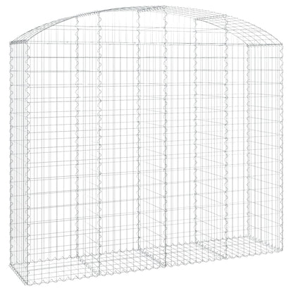 vidaXL Gabione mit Hochbogen 200x50x160/180 cm Verzinktes Eisen