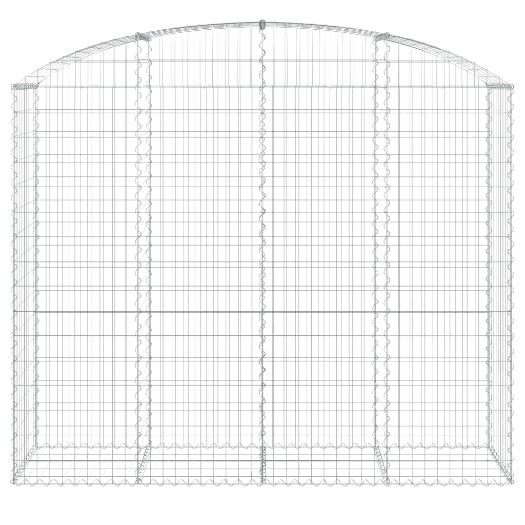 vidaXL Gabione mit Hochbogen 200x50x160/180 cm Verzinktes Eisen