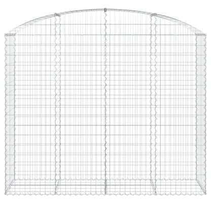 vidaXL Gabione mit Hochbogen 200x50x160/180 cm Verzinktes Eisen