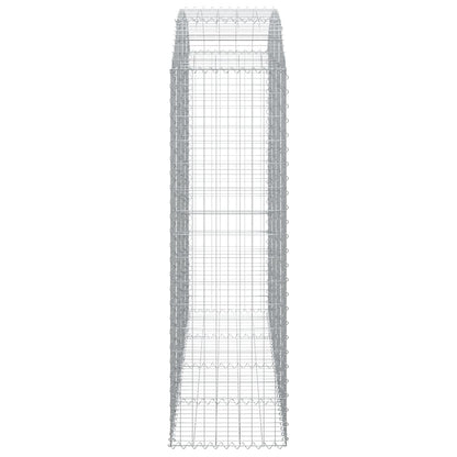 vidaXL Gabione mit Hochbogen 200x50x160/180 cm Verzinktes Eisen