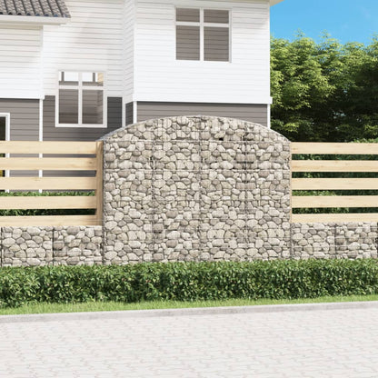 vidaXL Gabione mit Hochbogen 200x50x160/180 cm Verzinktes Eisen