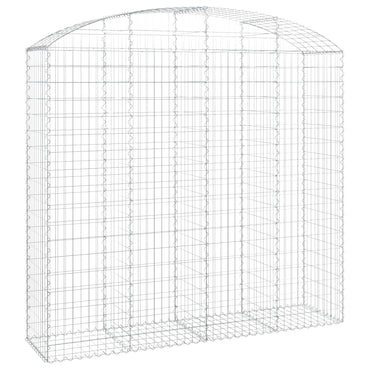 vidaXL Gabionenkorb mit Rundbogen 200x50x180/200 cm Fer galvanisé