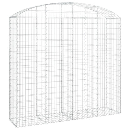 vidaXL Gabionenkorb mit Rundbogen 200x50x180/200 cm Fer galvanisé