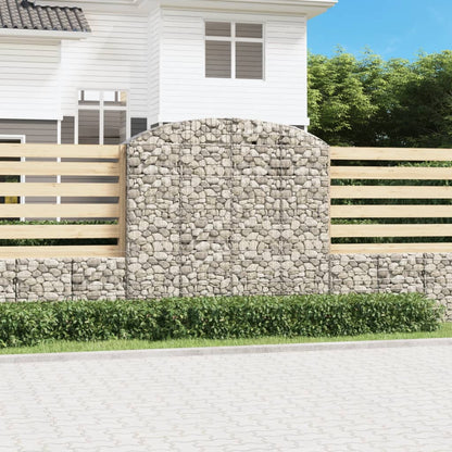 vidaXL Gabionenkorb mit Rundbogen 200x50x180/200 cm Fer galvanisé