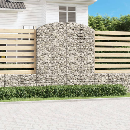 vidaXL Gabion avec arche haute 200x50x220/240 cm Fer galvanisé