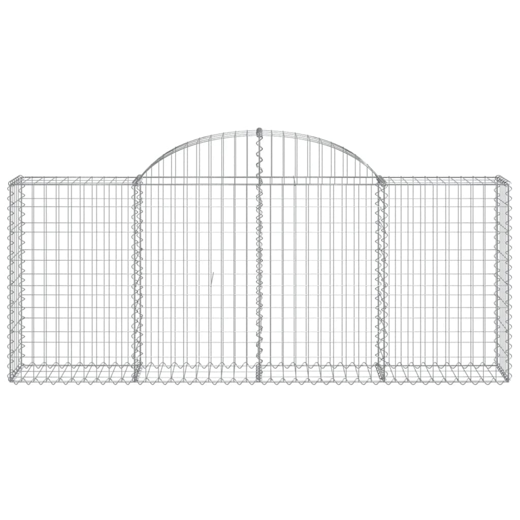vidaXL Gabione mit Hochbogen 200x30x80/100 cm Verzinktes Eisen