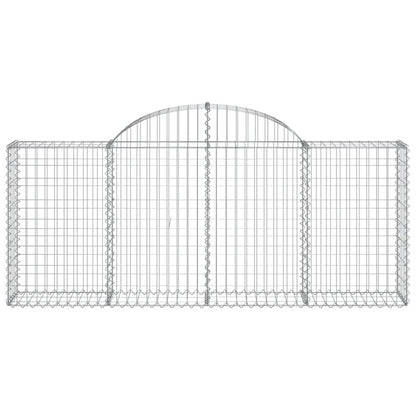 vidaXL Gabione mit Hochbogen 200x30x80/100 cm Verzinktes Eisen
