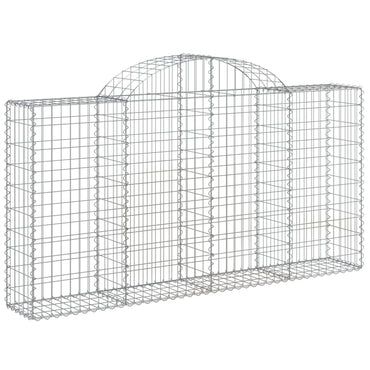 vidaXL Gabione mit Hochbogen 200x30x100/120 cm Verzinktes Eisen