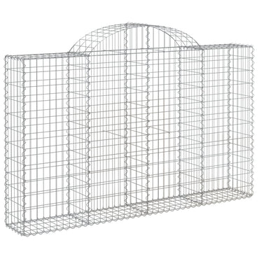 vidaXL Gabione mit Hochbogen 200x30x120/140 cm Verzinktes Eisen